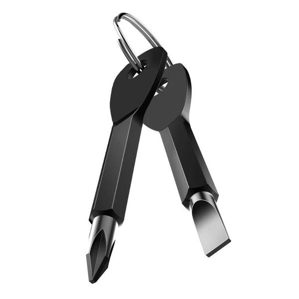 

professional hand tool sets 1 set stainless steel mini multifunction screwdriver key shape slotted screwdrivers keychain pocket repair