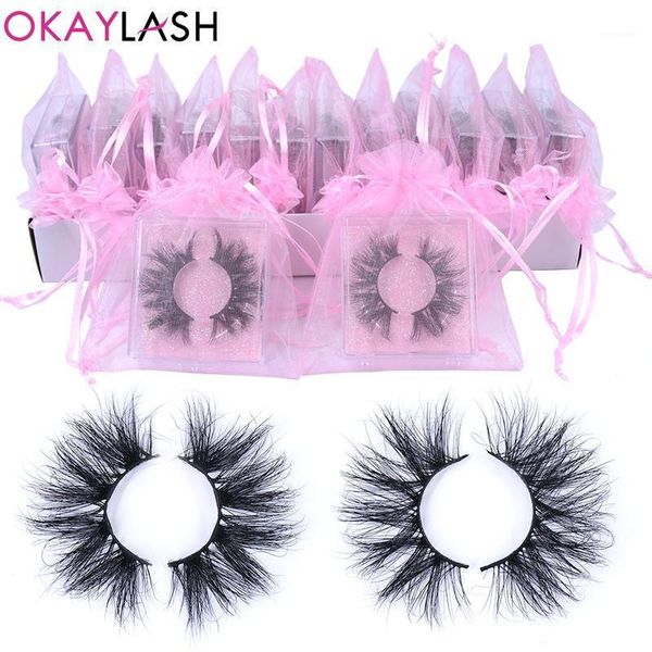 

25mm super long fluffy dramatic false clis 3d high volume full eyelashes 5d siberian lashes with pink mesh bag1