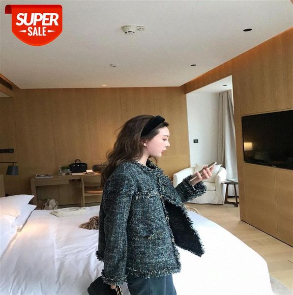 

wool xiaoxiang knitted jacket women french cropped coat #vo8q, Black