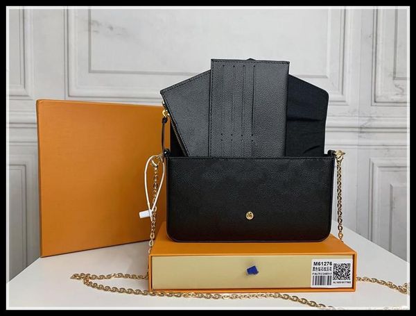 

designers handbag pochette felicie bag embossing genuine leather handbags shoulder handbag clutch tote chain messenger shopping purse with b