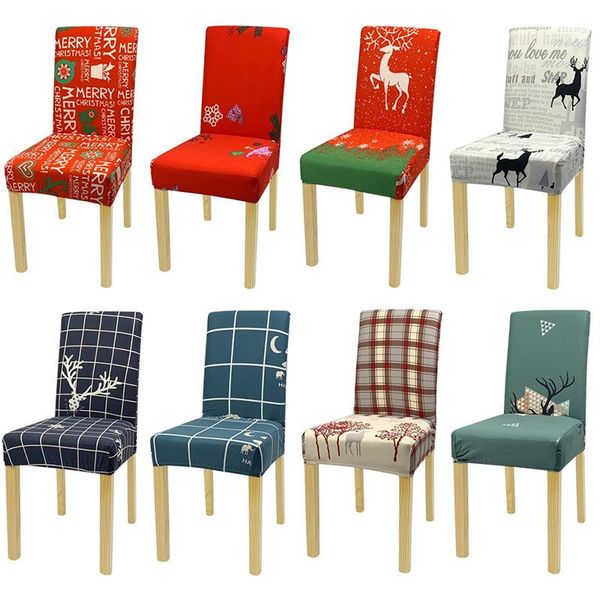 

christmas chair cover year spandex stretch elastic slipcover covers for kitchen dining wedding banquet office el