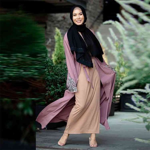 

robe femme kaftan dubai abaya kimono muslim cardigan hijab coat abayas for women caftan marocain oman qatar islamic clothing, Red