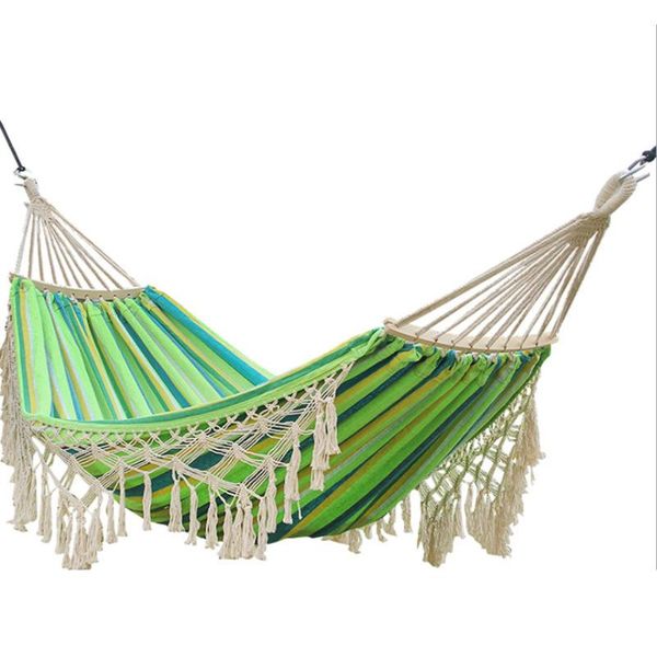

camp furniture double outdoor camping indoor leisure hanging chair tassel hammock swing canvas flat