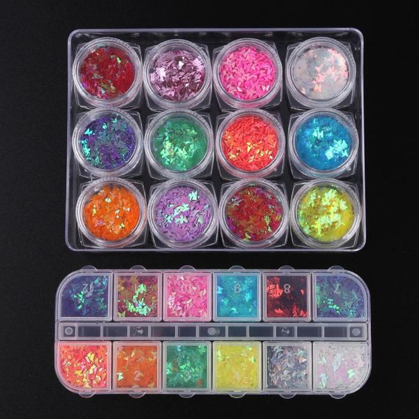 

nail glitter sequins decoration design sticker manicure laser powder round butterfly polish accessories, Silver;gold