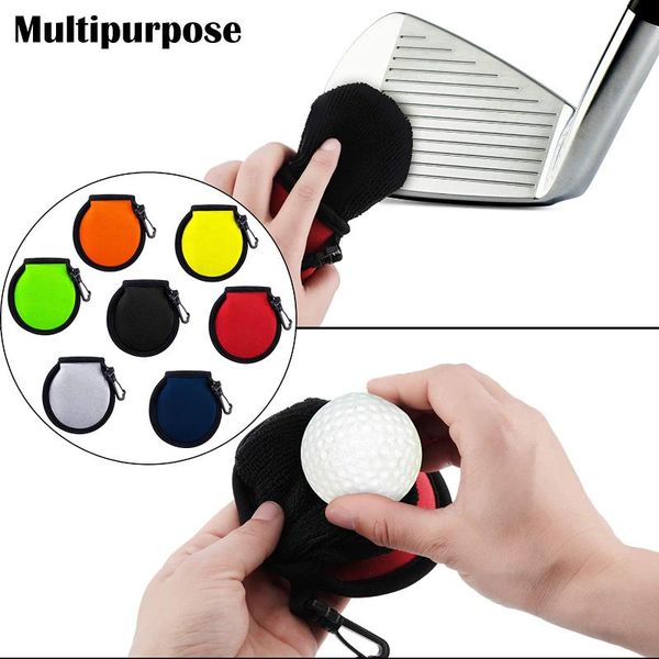 

golf balls portable ball cleaner bag washer pouch pocket with plastic clips accessories supplies drop
