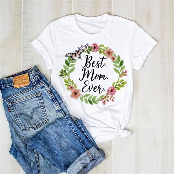 

print flower floral mom mama womens t shirts mother graphic clothes tee female shirt clothing, White