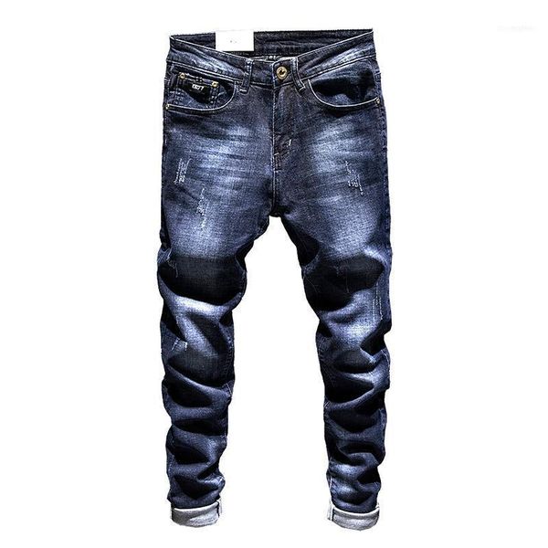 Jeans da uomo Designer Moda giapponese Uomo Stoashed Strech Denim Skinny Biker Pantaloni Harem graffiati Pantaloni lunghi Alta qualità1