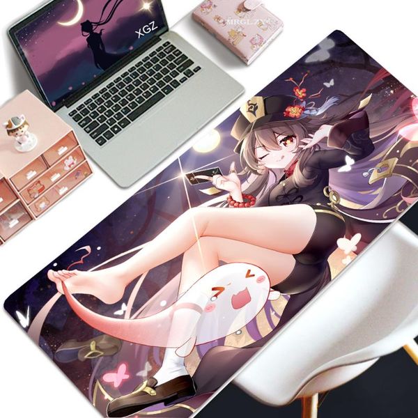

mouse pads & wrist rests genshin impact anime large pad xxl rubber non-slip table mat notebook keyboard office gaming accessories pc carpet