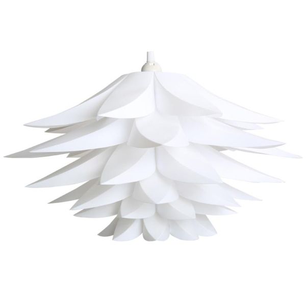 Lampenabdeckungen Schirme DIY Lotus Kronleuchter PP Anhänger Lampenschirm Decke Raumdekoration Puzzle Lichter Moderner Schirm (weiß)