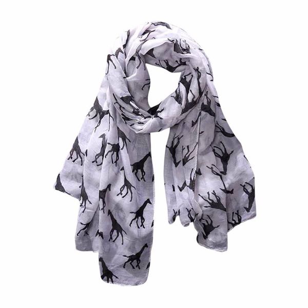 

scarves fashion women ladies giraffe print pattern long scarf warm wrap shawl poncho winter foulard femme a50, Blue;gray