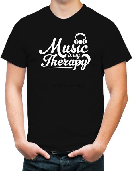 

men's t-shirts zornick tees music is my therapy t-shirt, White;black