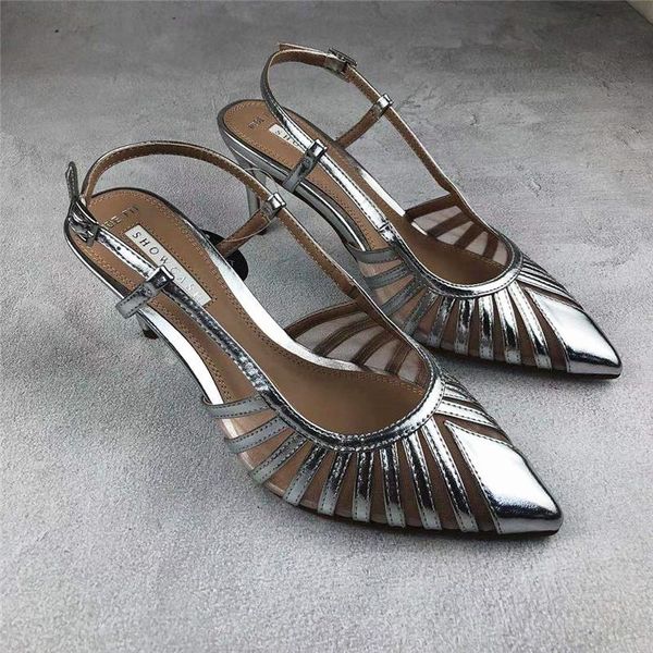 

sandals comfort shoes for women luxury summer heels suit female beige large size buckle retro fashion girls black pointed high c