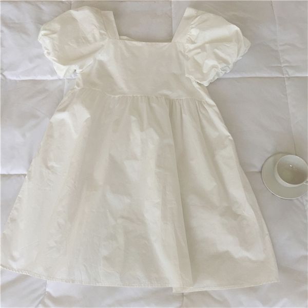 

summer women's dress casual solid color square collar short sleeve vestidos 210430, Black;gray