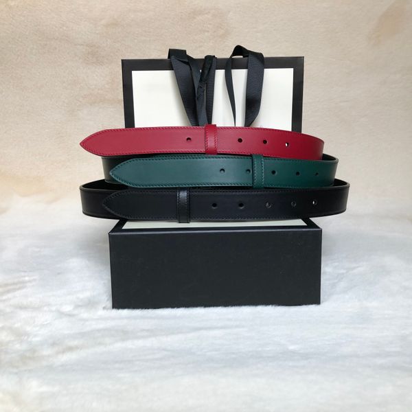 Neueste grün rot schwarz echtes Leder Frauen glänzende Schnalle Gürtel mit Box Top-Qualität 3,0 cm 4,0 cm Breite Herren Designer Gürtel 406831