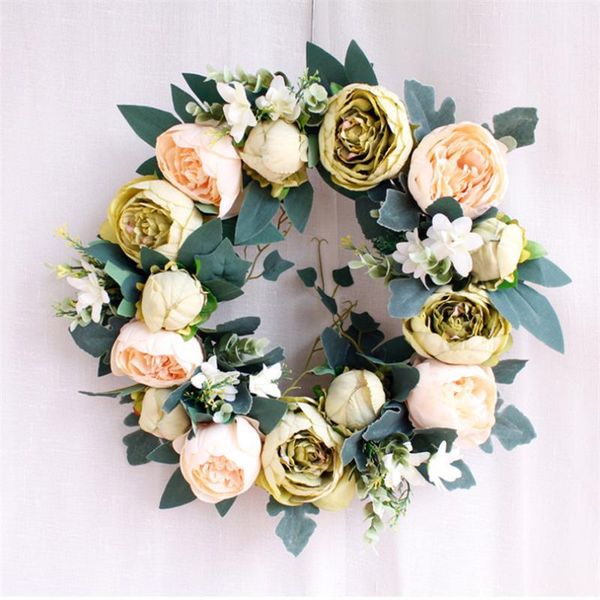 

artificial flowers wreaths easter silk wreath rose door garland for wedding decoration home party decor decorative &