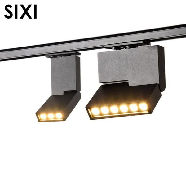 

latest creative square track light 6w 12w nordic strip flat 2 line rail white black ac85-265v lights