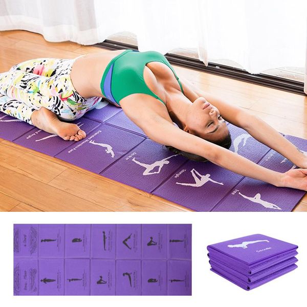 

yoga mats mat foldable anti-skid sports fitness 5mm thick pvc foam comfort pilates exercise gym portable folding gymnastics