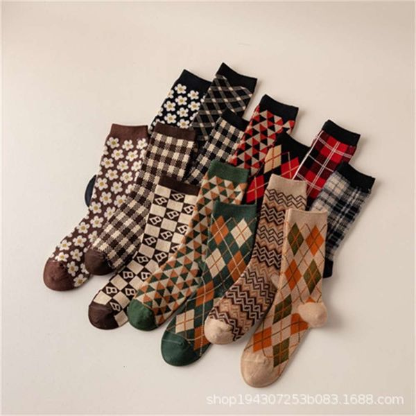 

autumn winter double way lattice middle fashion, Black;white