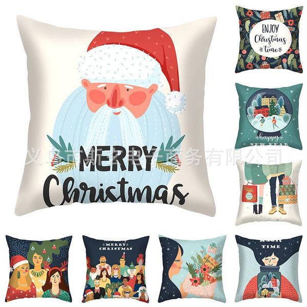 

pillow case christmas digital printing cushion cover home decoration xmas decor