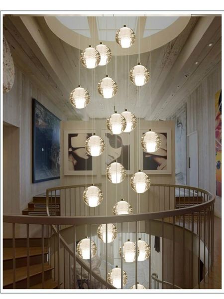 

chandeliers led suspension bubble ball light luminaria g4 lustre crystal lighting villa staircase lights for room