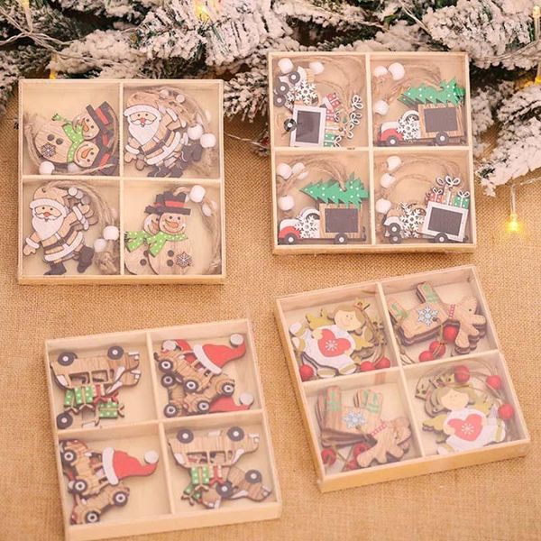 

christmas decorations 2021 wooden doll set ornament tree pendant kid toys