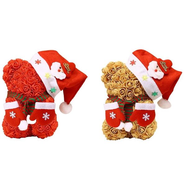 

pcs rose flower bear - christmas teddy birthdays,valentine's day- clear gift box included, red & golden party favor