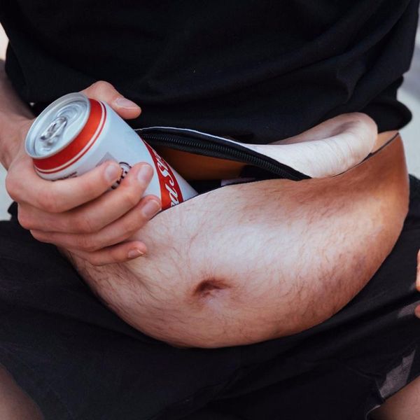 

fashion design fun men women dad bag bod waist bags beer fat hairy belly fanny pack zipper pocket 6 color