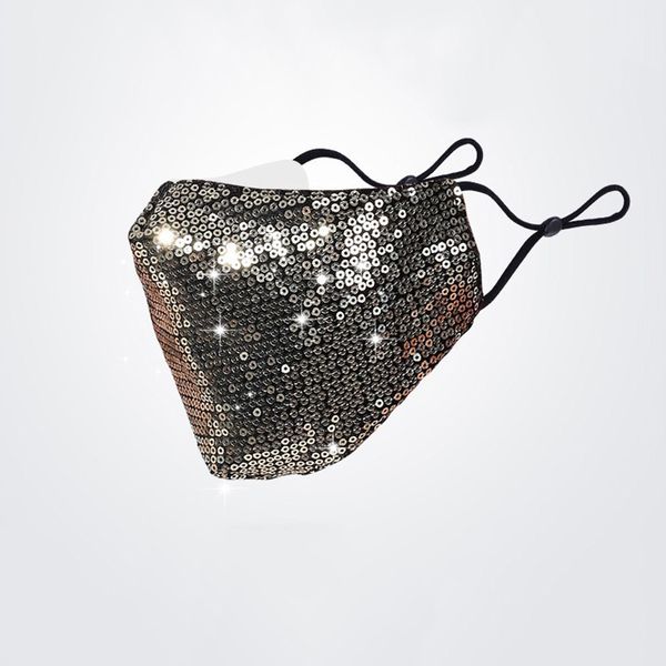 Sequin Mass Mask Shinity Bling многоразовая маскарадная партия украшения хлопчатобумажная ткань блестки маски женские девушки для взрослых пыль защитный HY0350