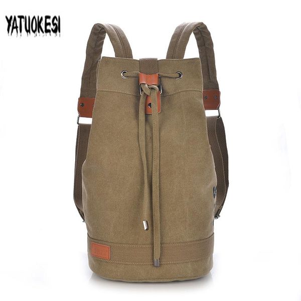 

backpack yatuokesi canvas bucket drawstring backpacks casual lapschool bags for teenagers travel mochila
