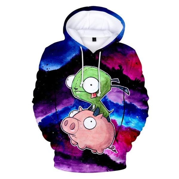 

men's hoodies & sweatshirts invader zim hoodie and women's sweatshirt 3d printing loose street style boy's jacket children&#0, Black
