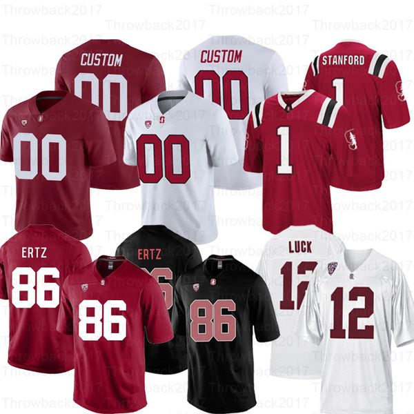 

custom stanford college football jersey 20 austin jones 84 colby parkinson 3 michael thoma 5 connor wedington, Black