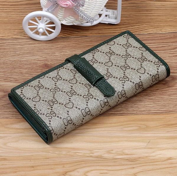 

Factory wholesale women handbag printed leather wallet belt decoration multifunctional womens long wallets trend contrast leathers storage, Red;black