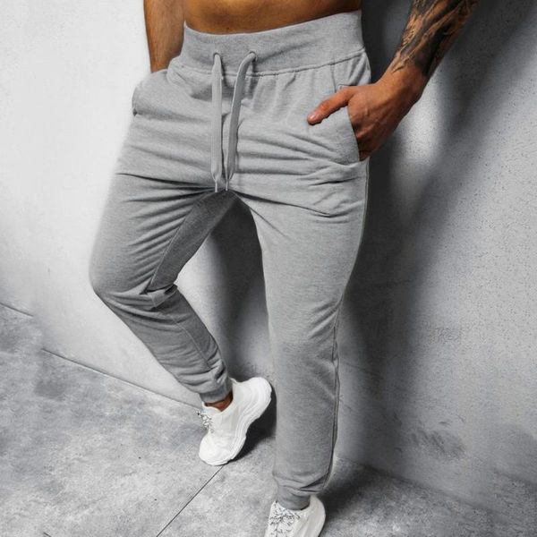 

men's pants warm sports trousers mid rise straight soft ankle banded men track, Black