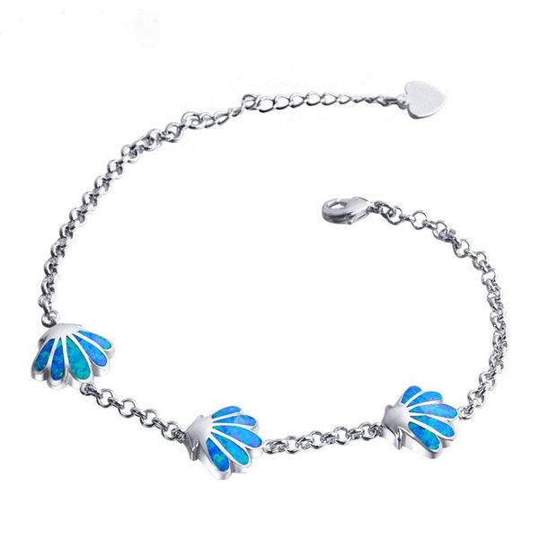 

link, chain sz0099 fashion blue opal seashell bracelets, Black