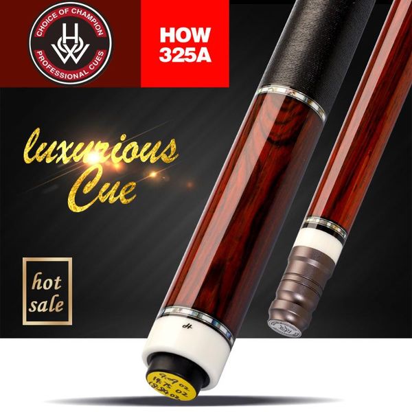 

arrival how 325a red billiard pool cue 12.5mm tip 147cm all handmade professional stick kit national athletes use black 8 cues
