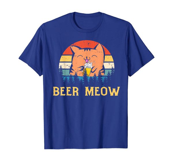 

beer meow cat kitty drinking alcohol vintage t-shirt gift, White;black