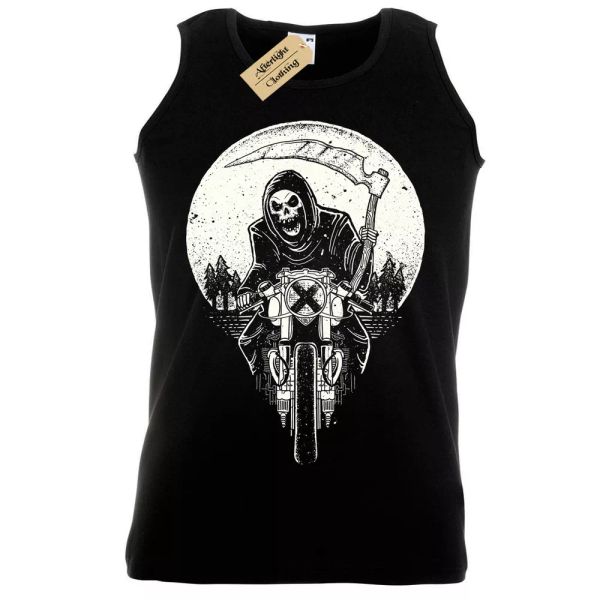 

Sinistre Coureur DÃ©bardeur Hommes Motard Gilet MÃ©tal Rock Gothique Reaper Mort, White;black