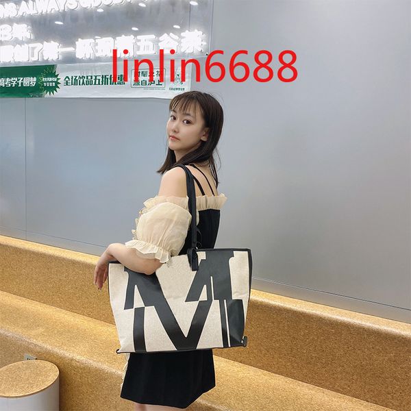 

large capacity bag with logo women's new fashion canvas portable shopping bags is popular this year, japanese single shoulder tote hand