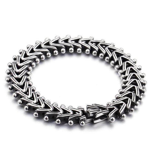 

link, chain jewels store retro arrow pattern combination men's stainless steel punk style bracelet jewelry for man, Black