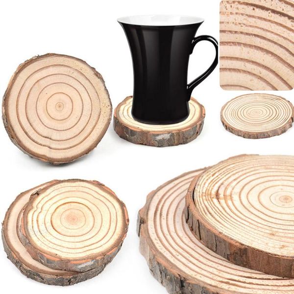 

mats & pads 1pc natural round wood coasters cup mat tea coffee mug drinks holder table wooden for