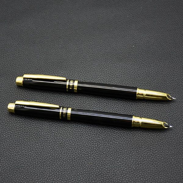 

15pcs hero 8870 black gold business fountain pen luxury office gift ink 0.5mm iridium nib school supplies pens