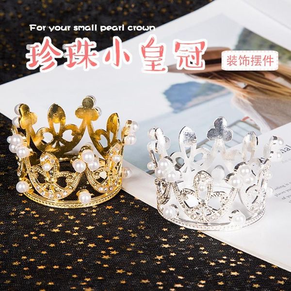 

other festive & party supplies 1pc mini crown cake er romantic pearl garland happy birthday children hair ornaments wedding decoration f