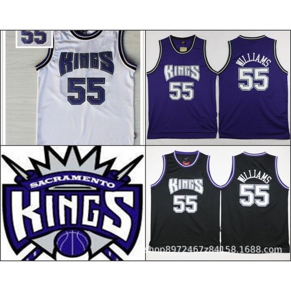 

tracksuit jerseys a kings no. 55 williams embroidered basketball jersey, Gray