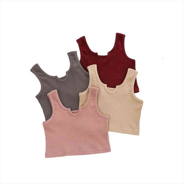 

summer breathable little girls vest simple style solid color sleeveless children casual clothes for beach vacation, Blue