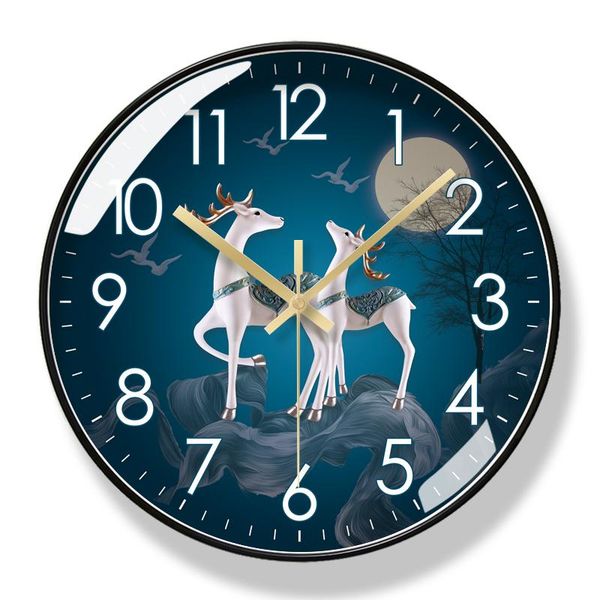 

wall clocks 2021 round creative mute clock modern design silent european style for home decoration kitchen living room decor