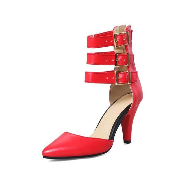 

sandals big size 11 12 13 14 15 16 17 high heels women shoes woman summer ladies shallow fine-heeled buckle tip back zipper, Black