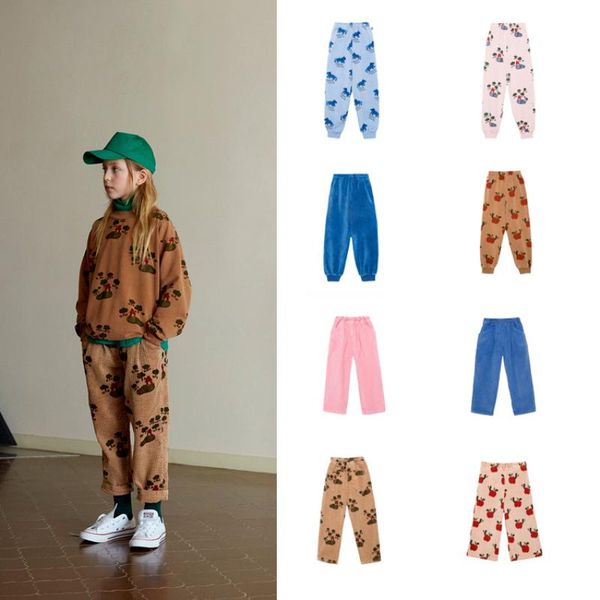 

trousers children's casual pants 2021wh autumn and winter plus velvet corduroy boy girl, Blue