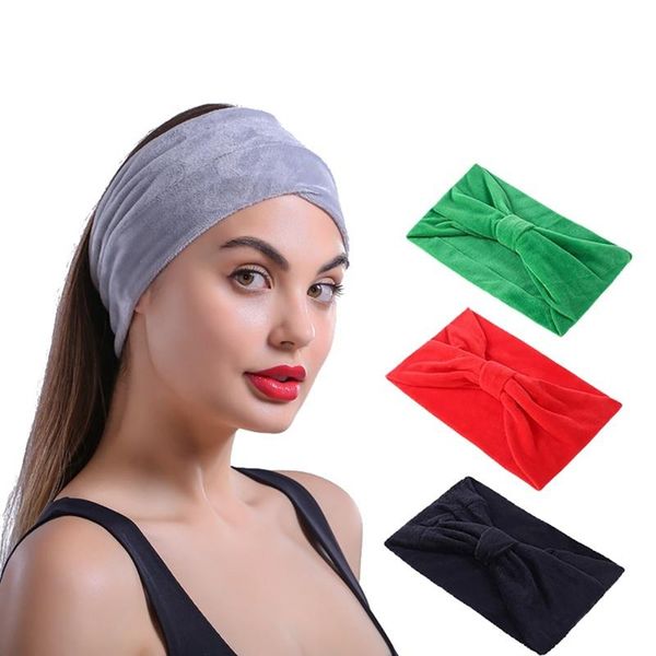 

coral fleece sports headband hair band turban fitness climbing sweat belt cycling caps & masks, Black