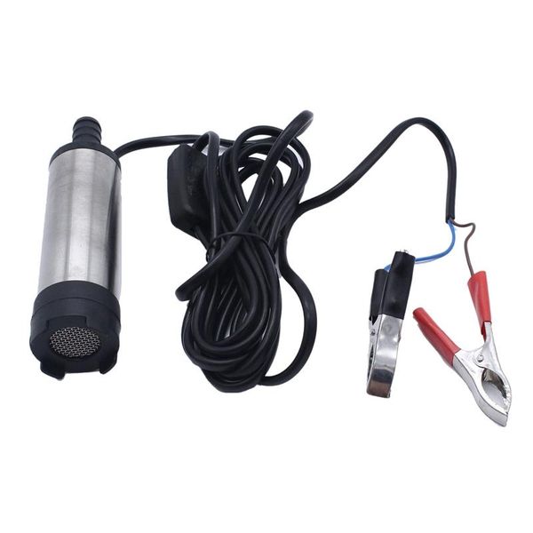 

portable mini electric submersible pump for pumping oil water fuel transfer stainless steel shell 12l/min dc 12v car washer