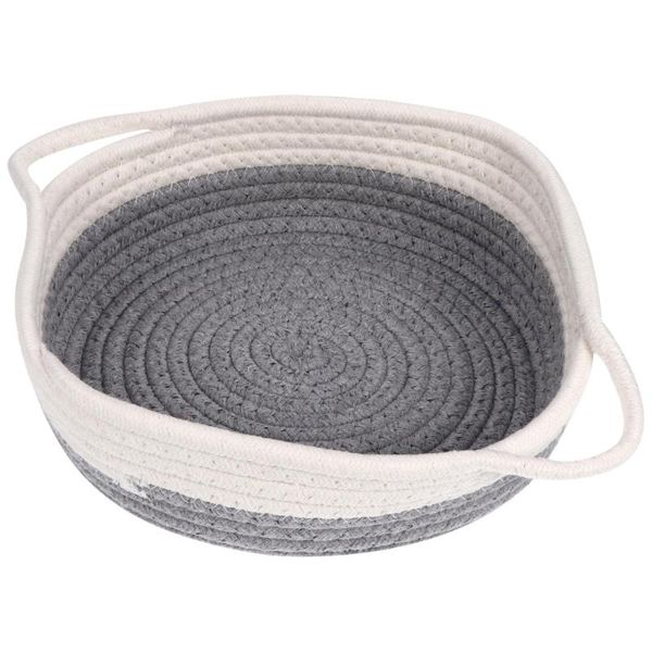 

1pc cotton rope sundries storage basket home woven makeup holder baskets